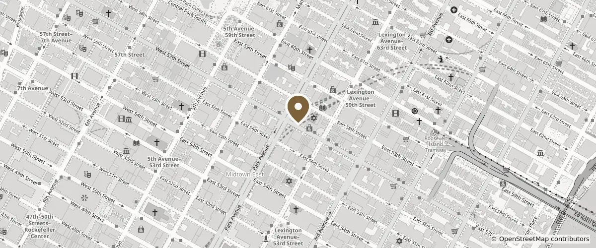 Map showing 111 East 57th Street at Park Avenue, Midtown Manhattan